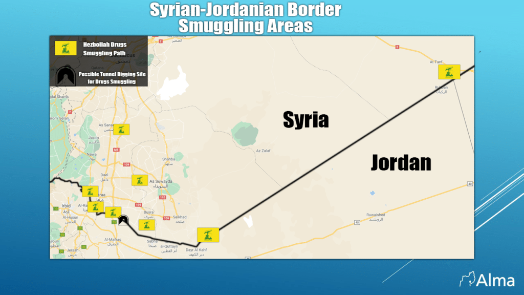 Map of Syrian-Jordanian Border Smuggling areas