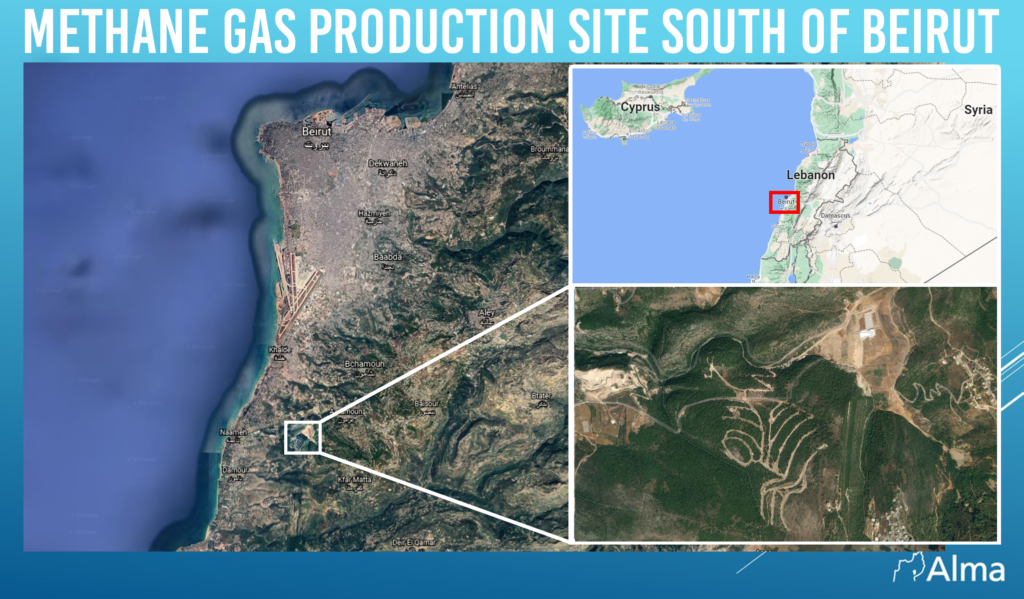 Map of Methane Gas Production Site location along the coast