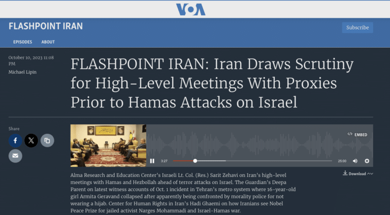 Voice of America - Sarit Zehavi interview